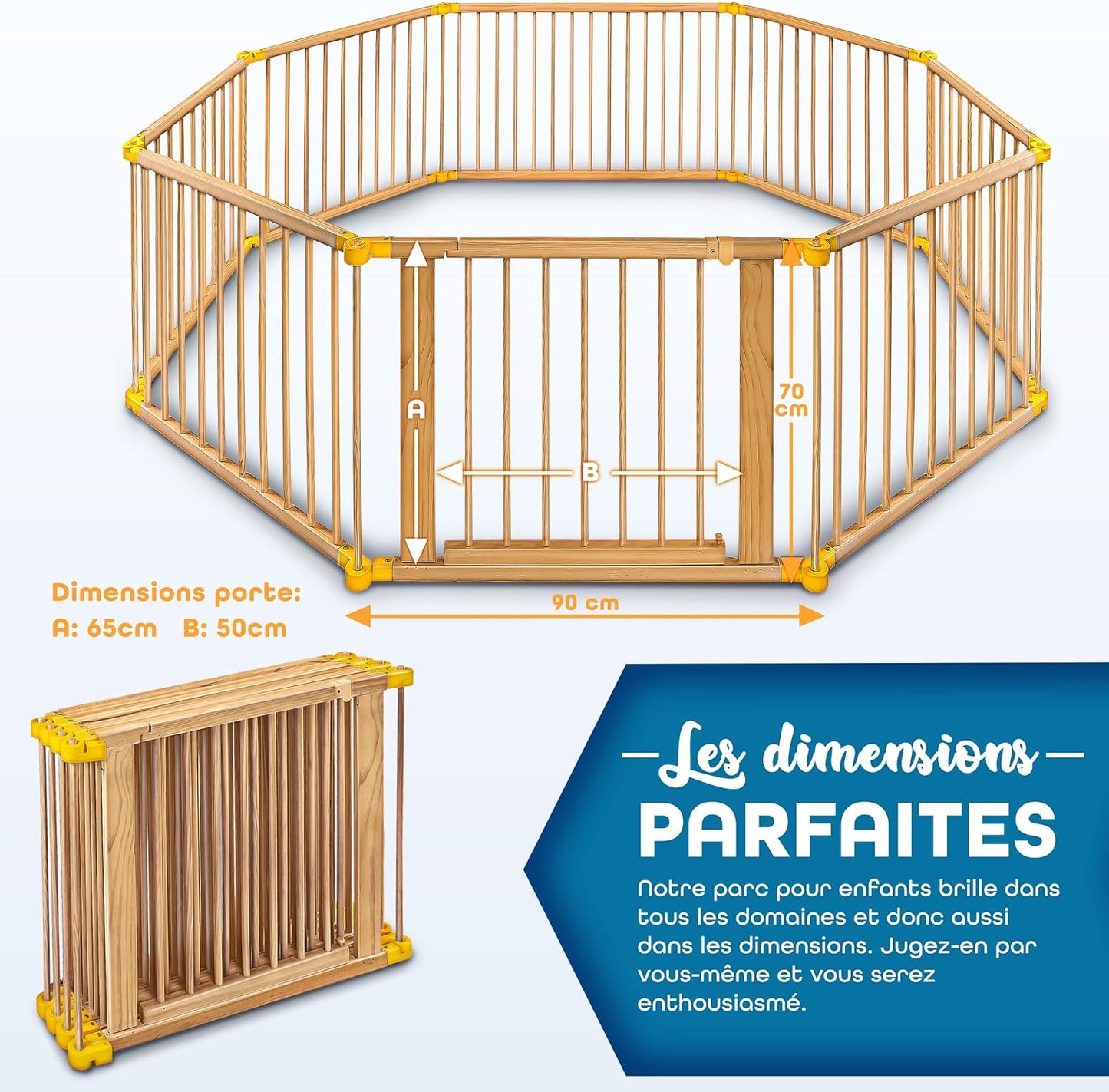 Grand parc bébé bois
