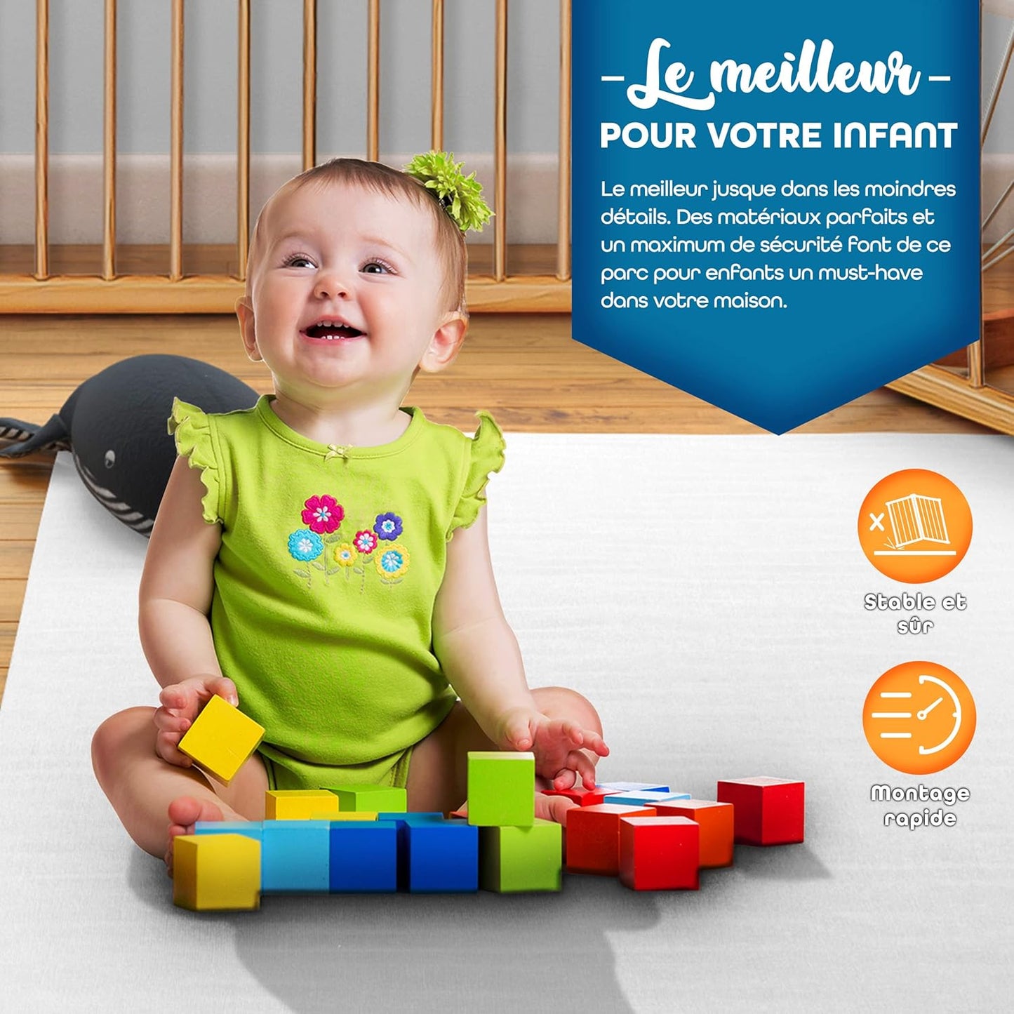 Grand parc bébé bois