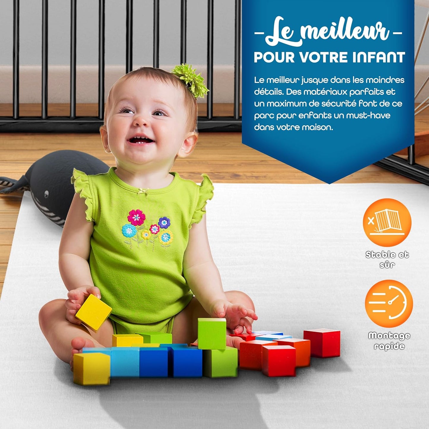 Parc bébé bois noir