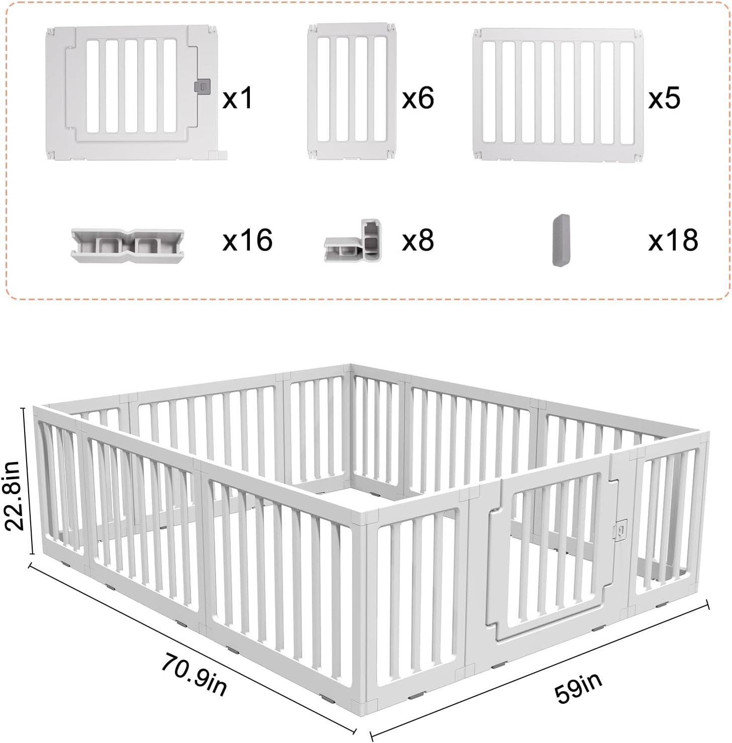 Barrière parc bébé plastique