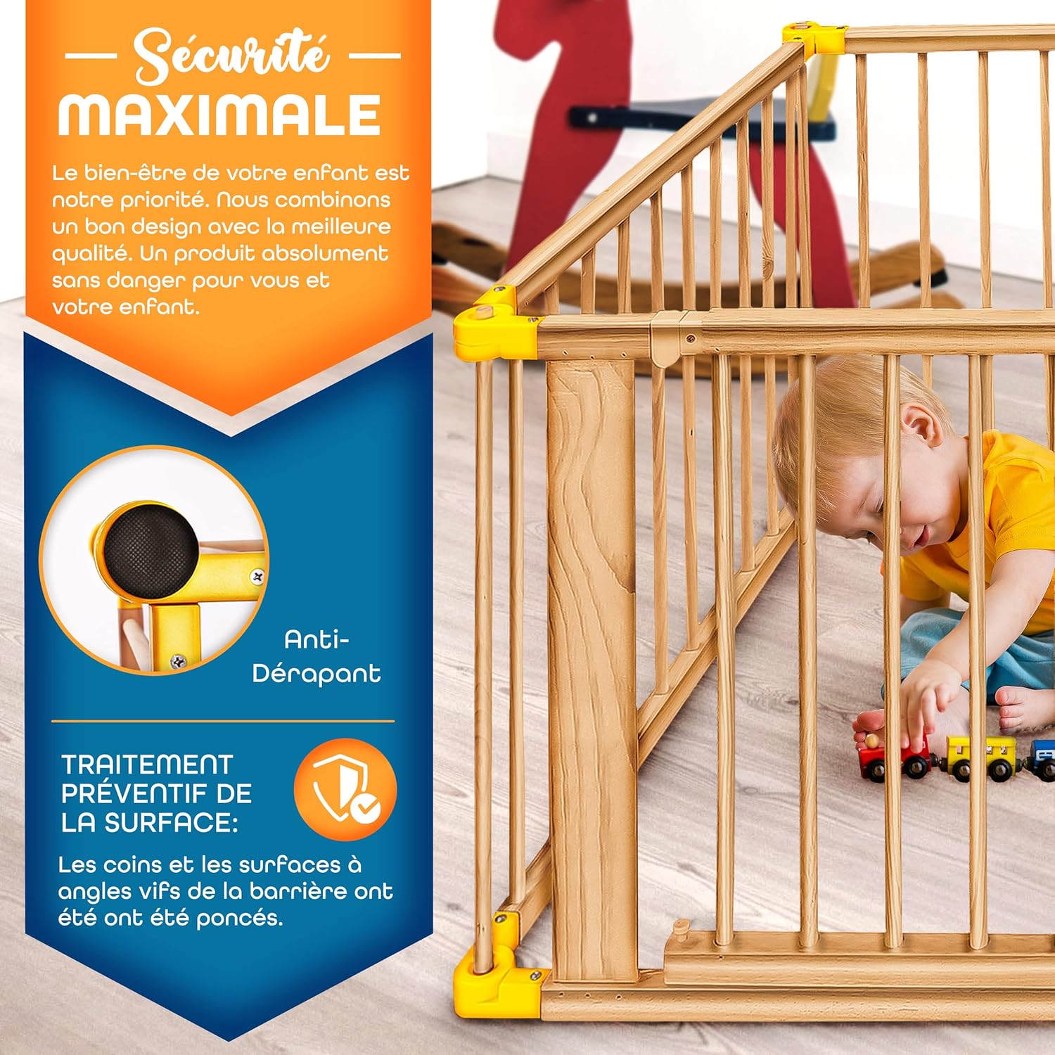 Grand parc bébé bois