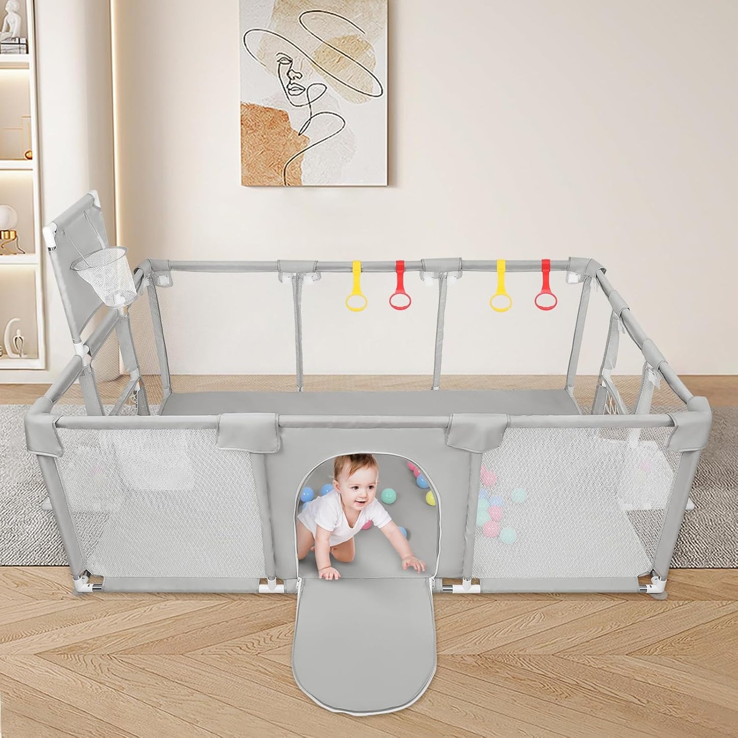Parc bébé avec tapis