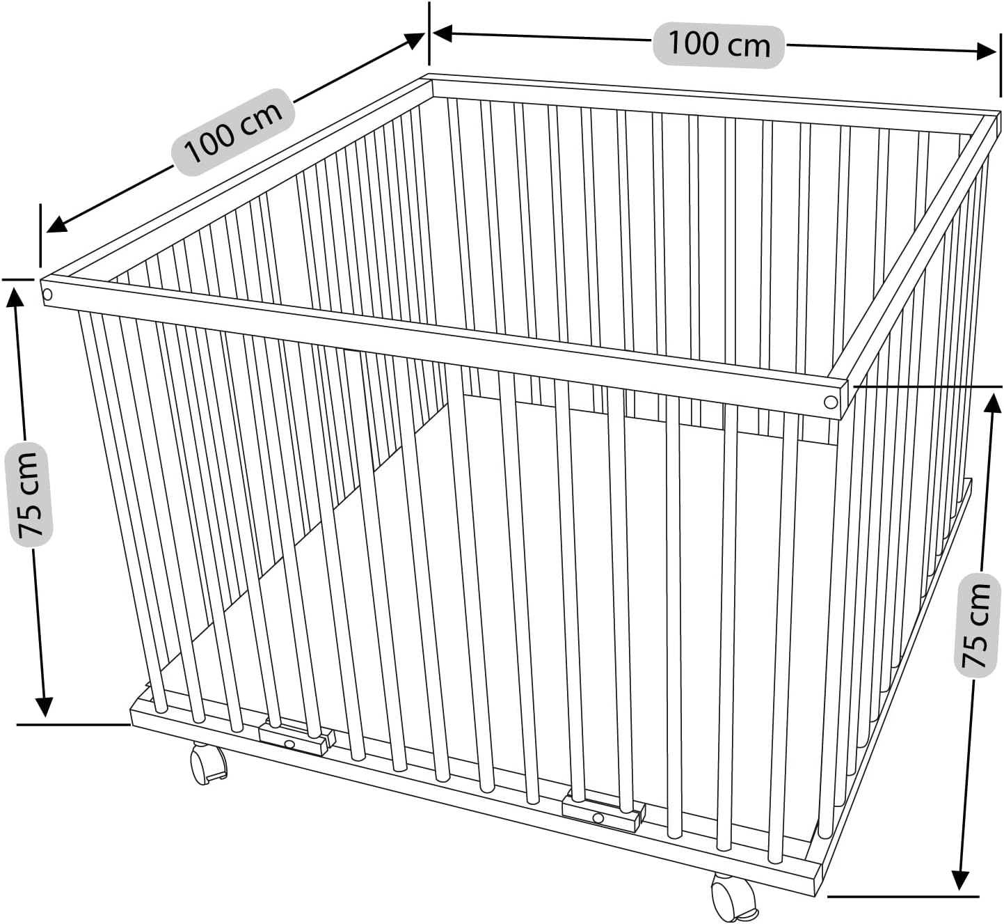 Parc bébé bois 100x100