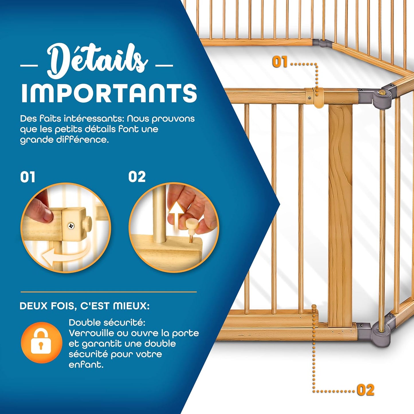 Parc bébé bois avec porte