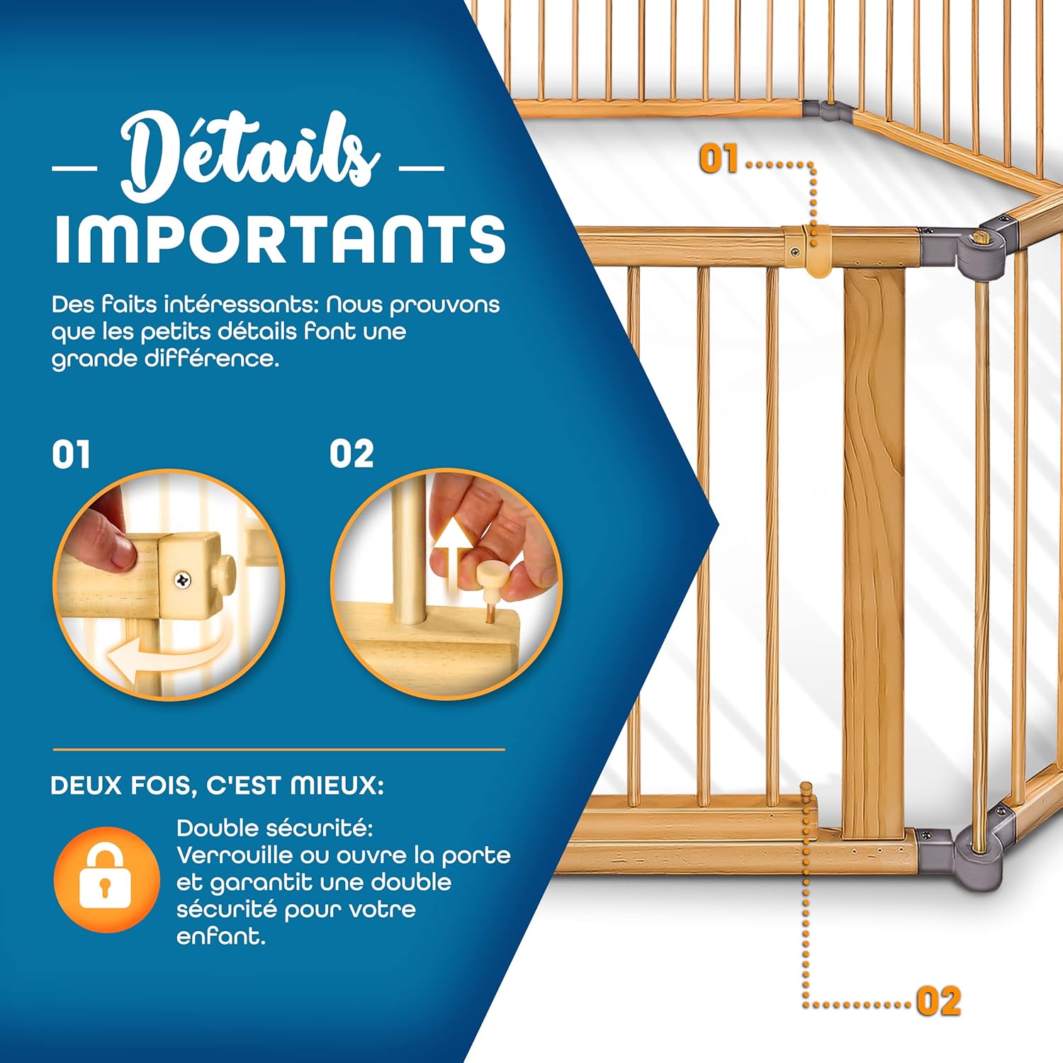 Parc bébé bois avec porte