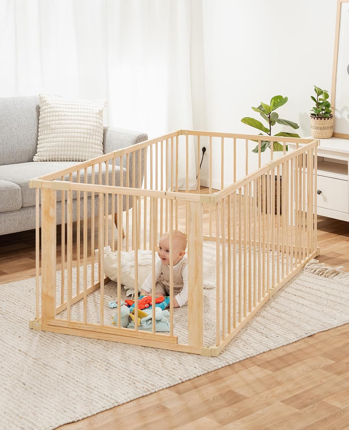 Parc bébé bois carré