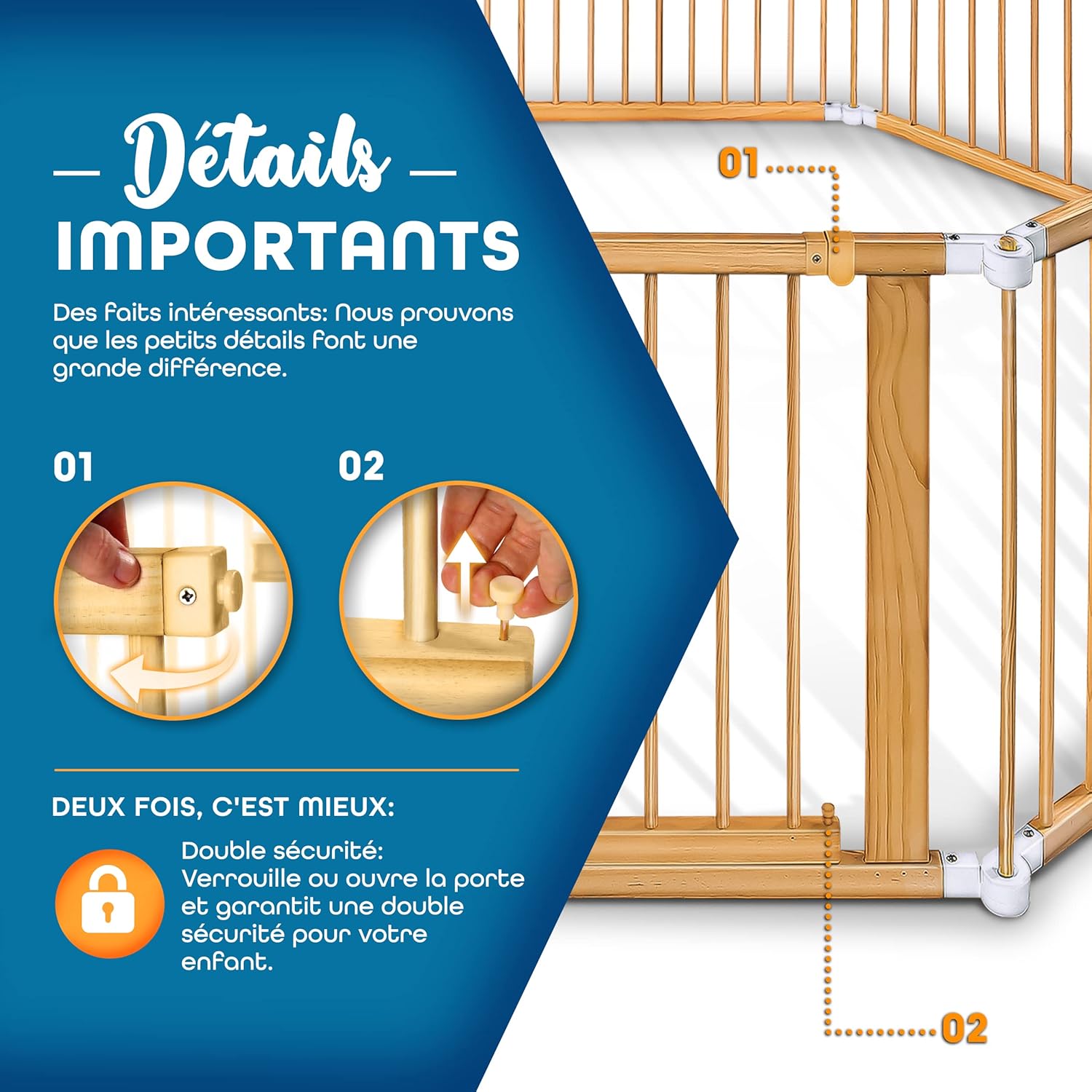 Parc bébé bois modulable
