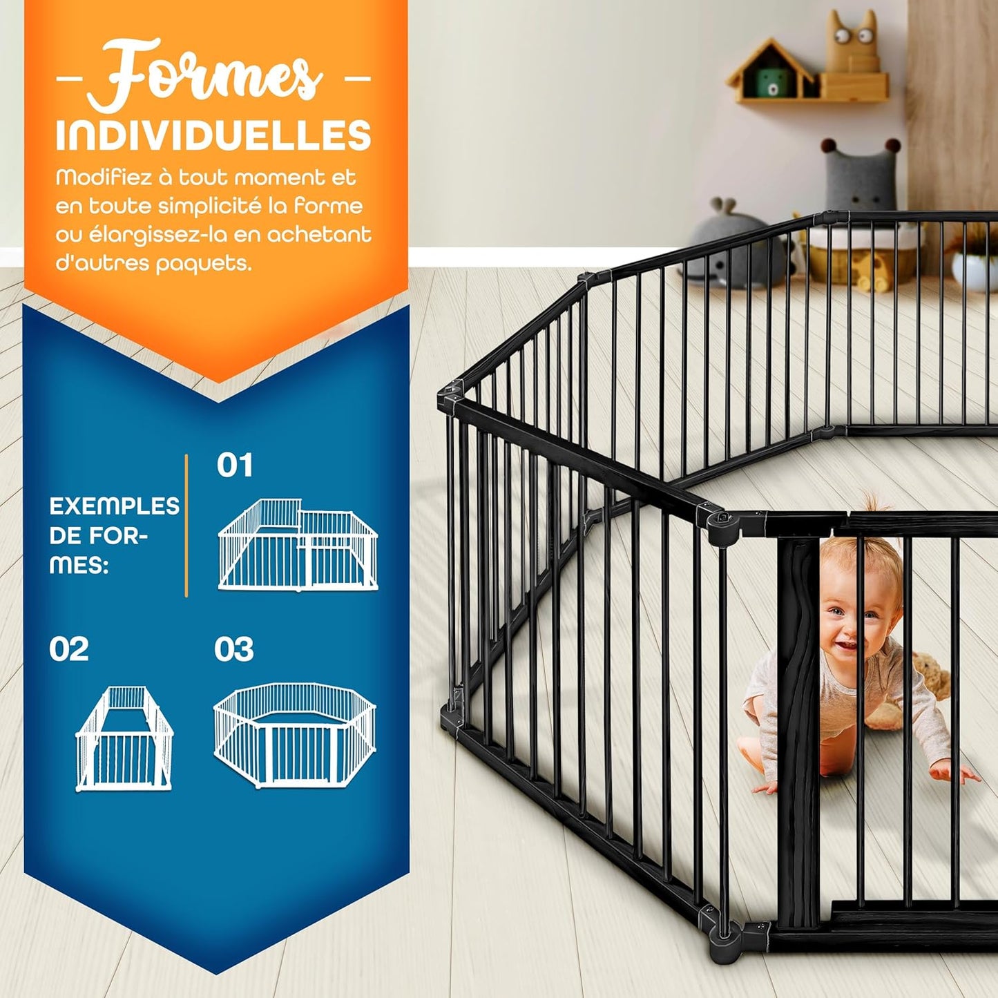 Parc bébé bois noir