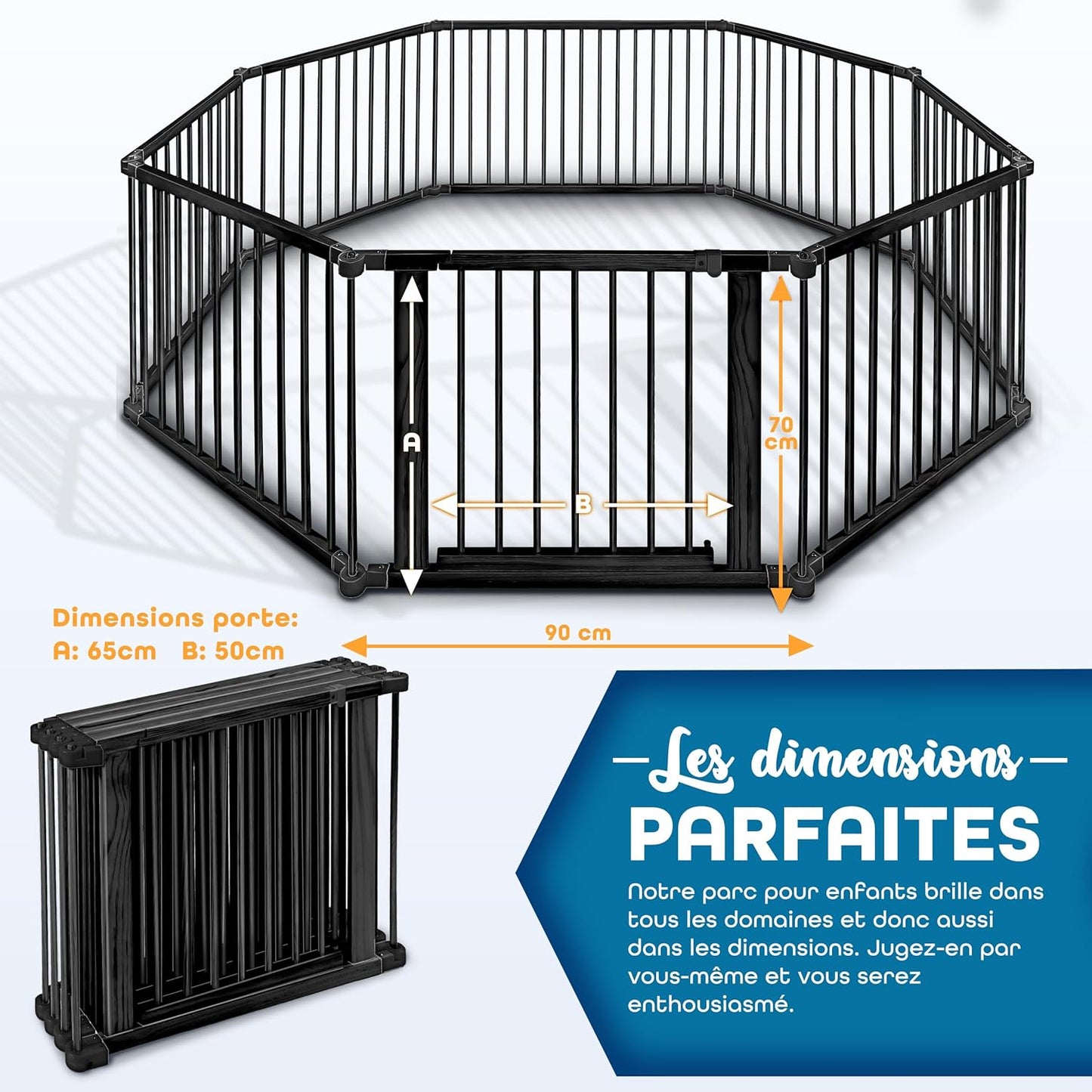 Parc bébé bois noir