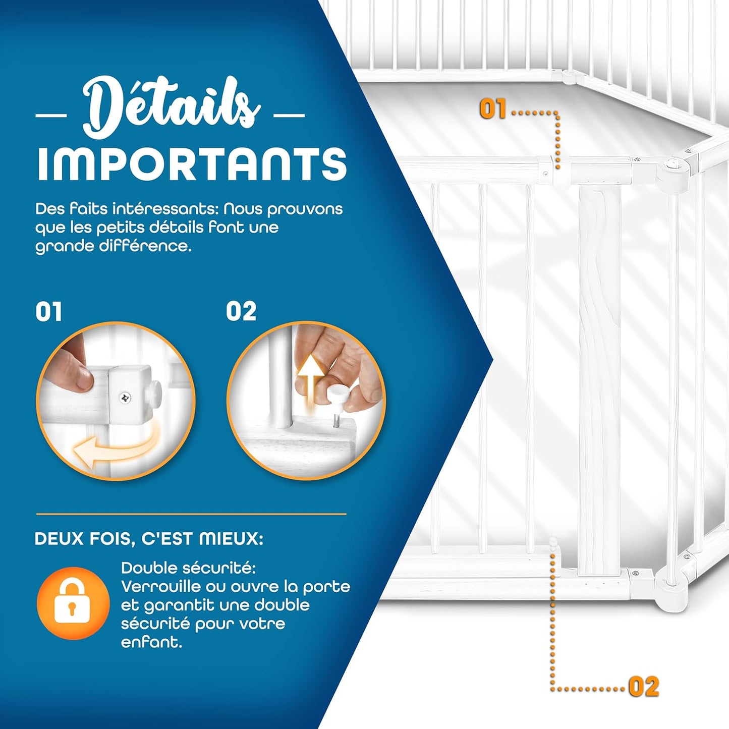 Parc bébé en bois blanc