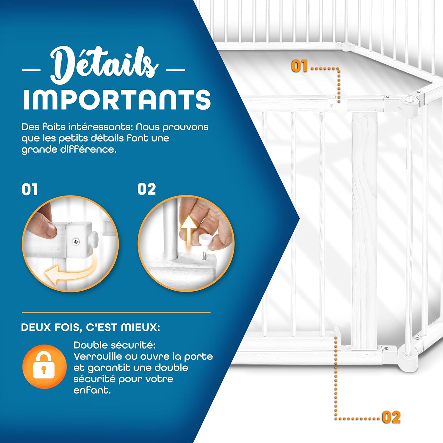 Parc bébé en bois blanc