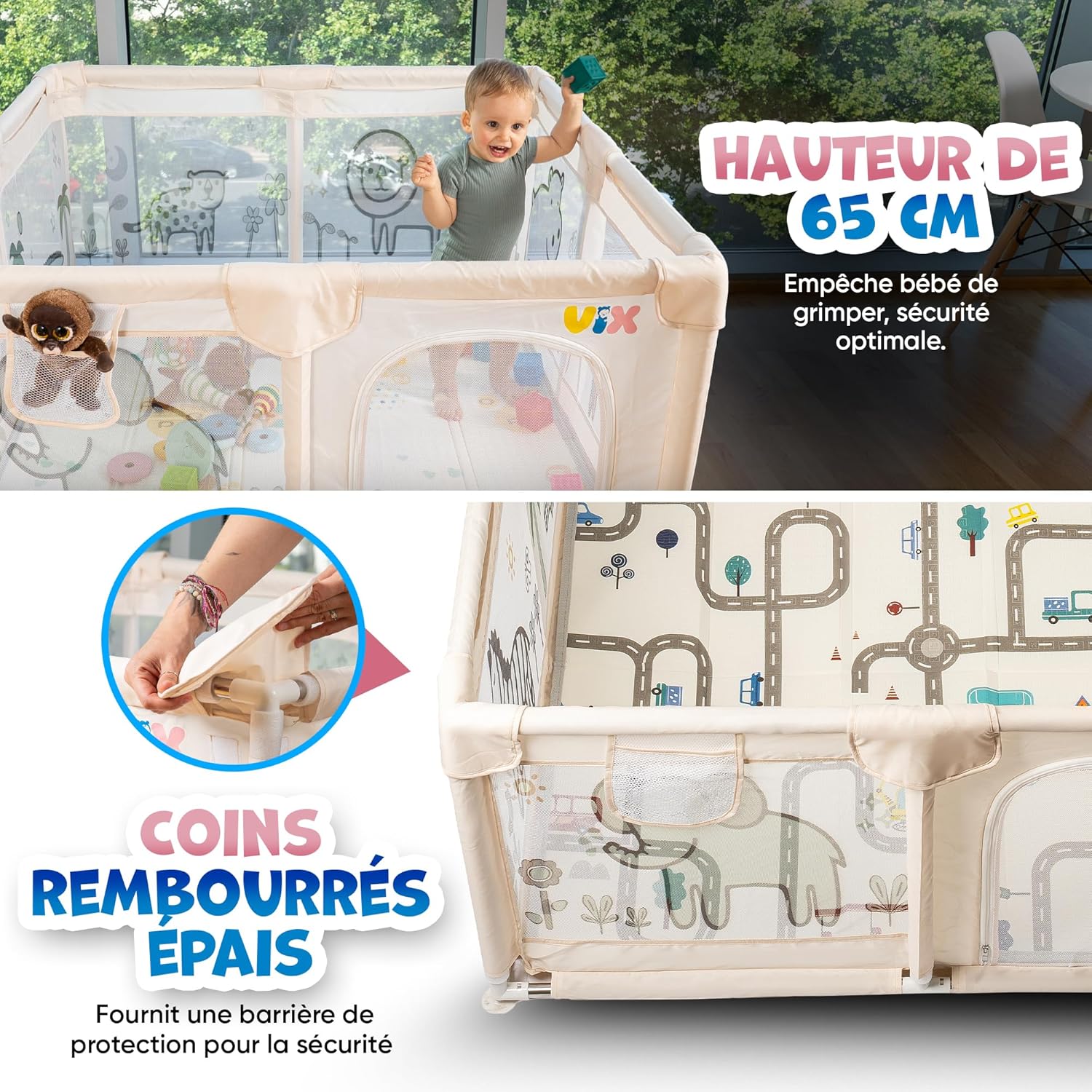 Parc bébé en filet