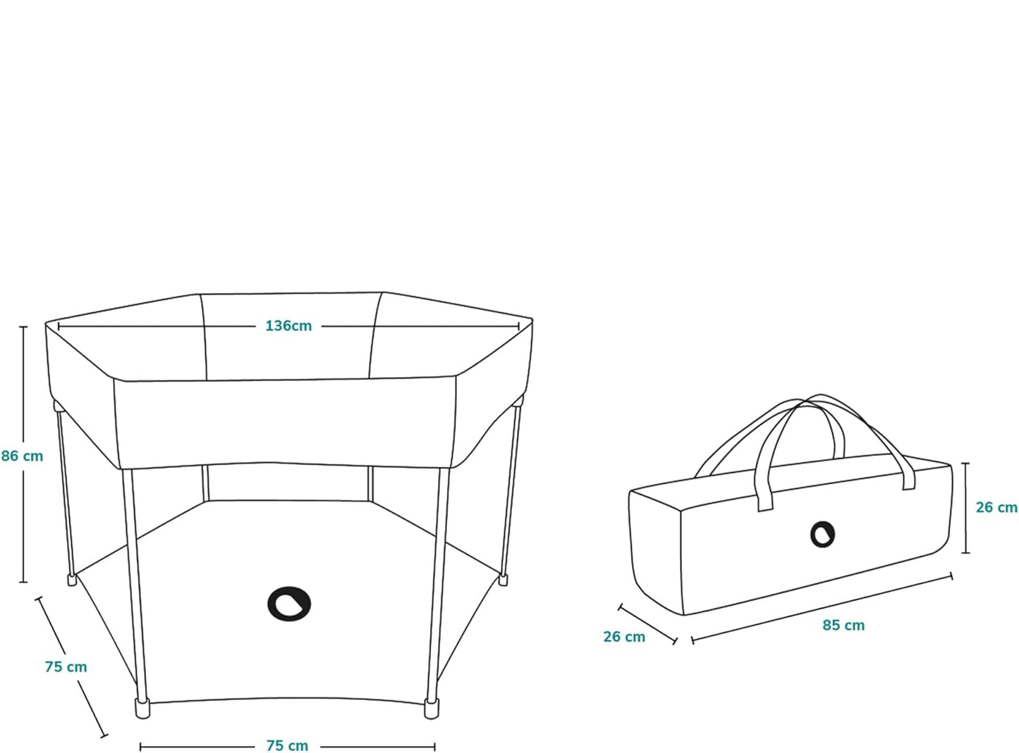 Parc bébé hexagonal