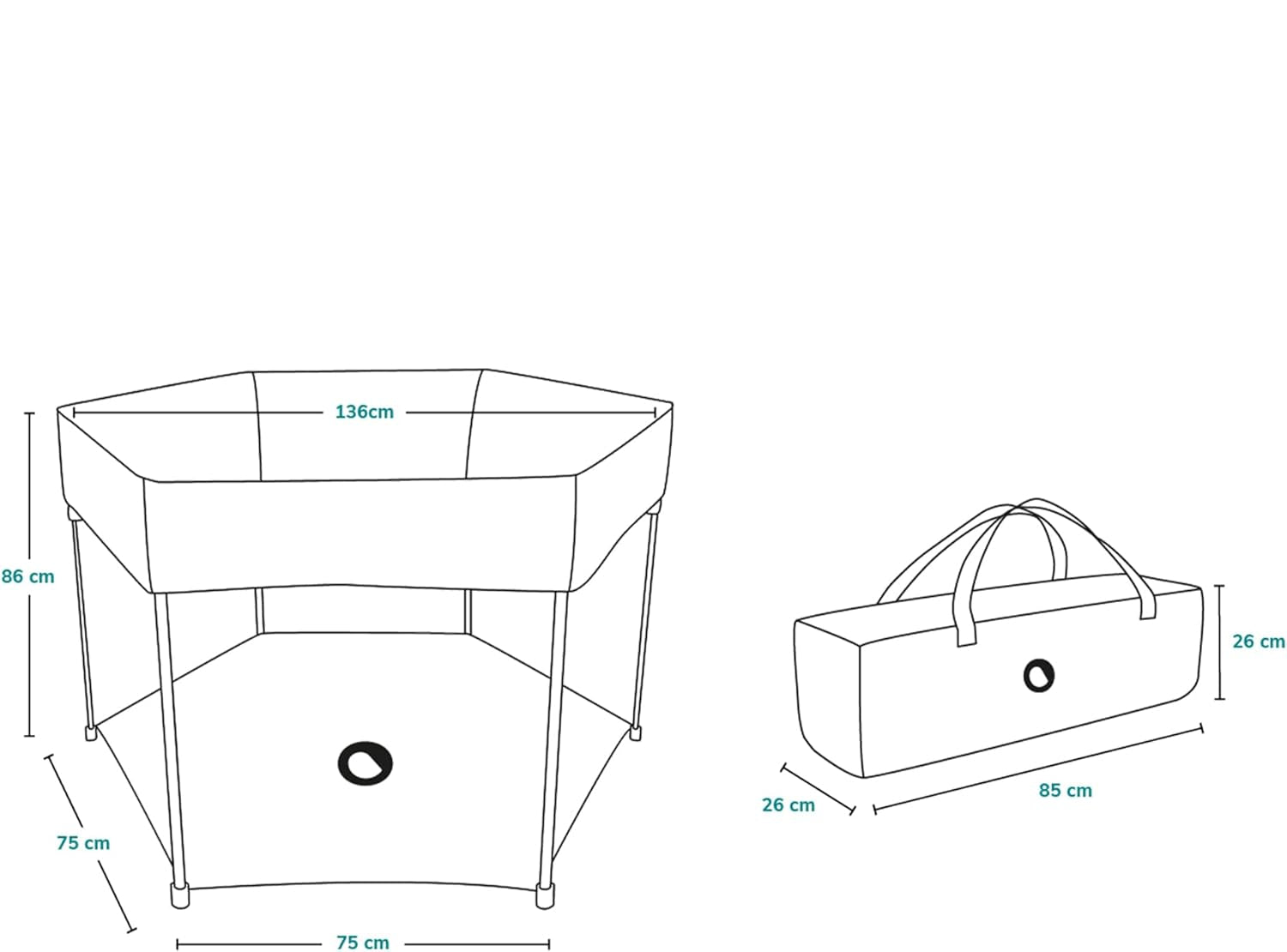 Parc bébé hexagonal