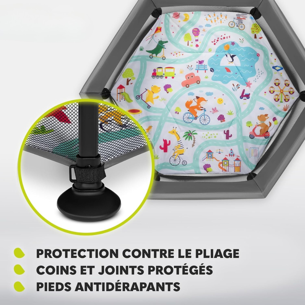 Parc bébé hexagonal
